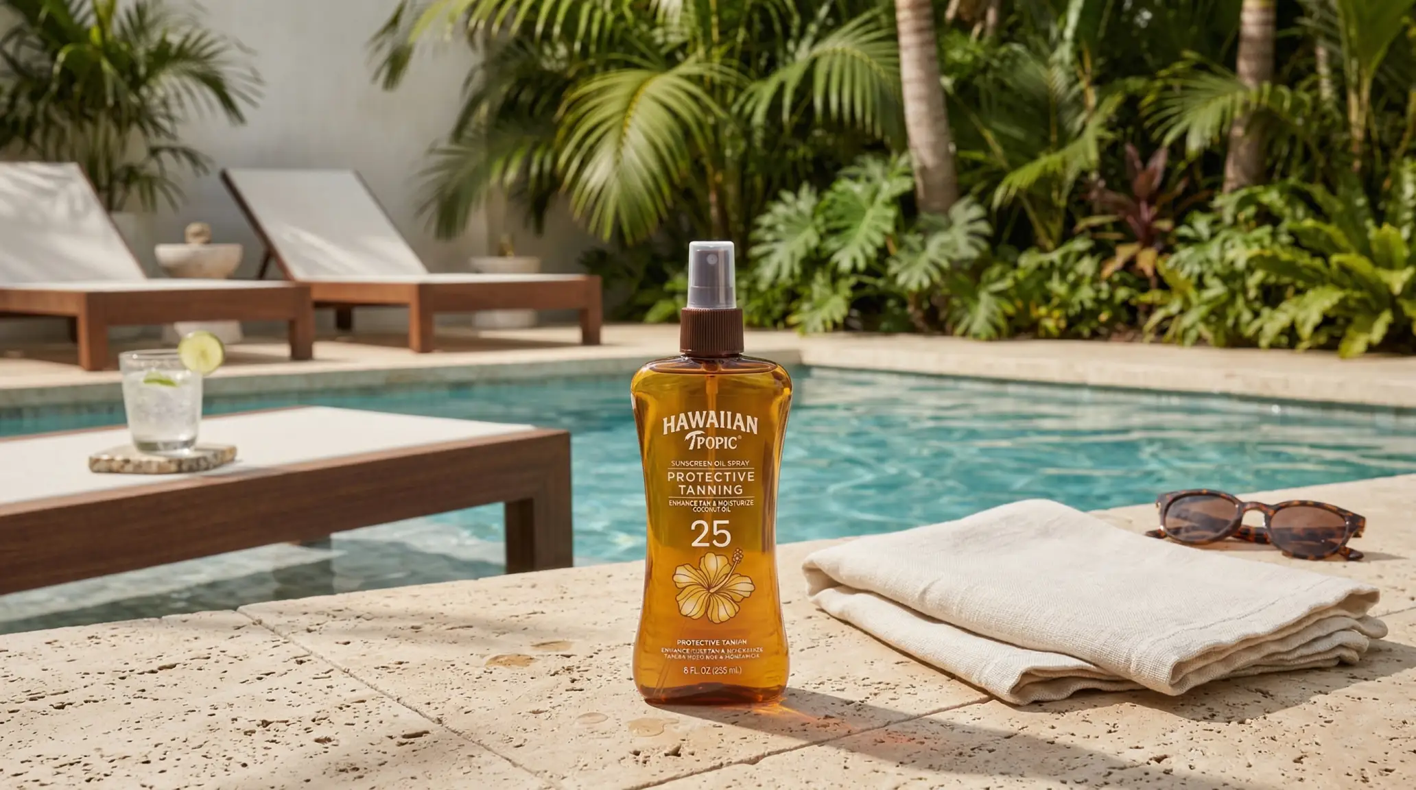 A Tanning Oil in a pool