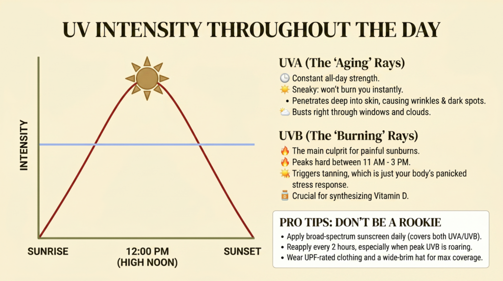 uv index curve best time to tan