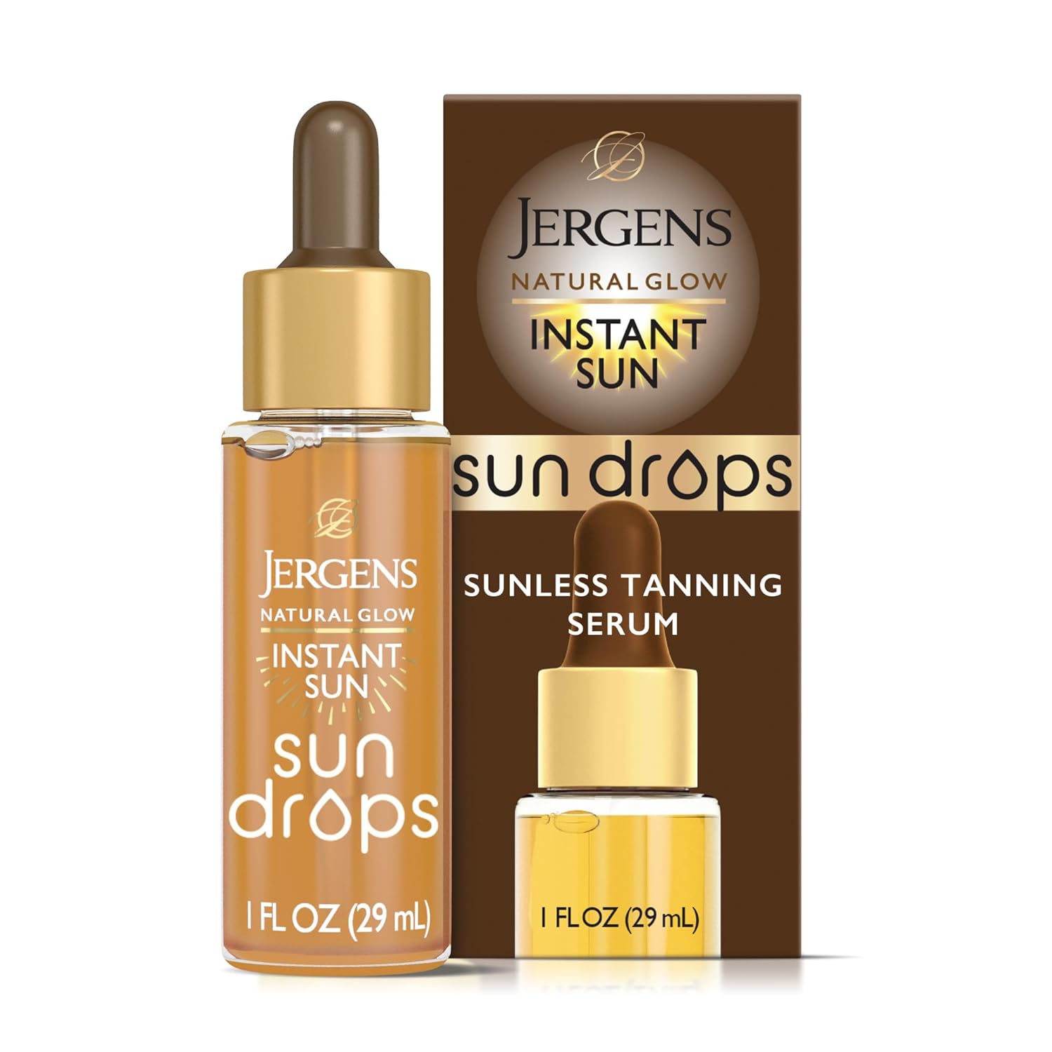 Jergens Natural Glow Instant Sun Drops, Sunless Tanning for Face