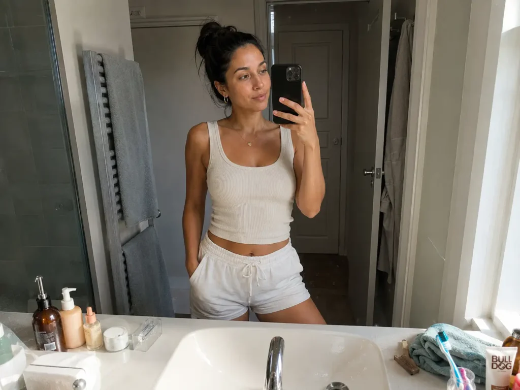 My skin tone after one month of following this routine